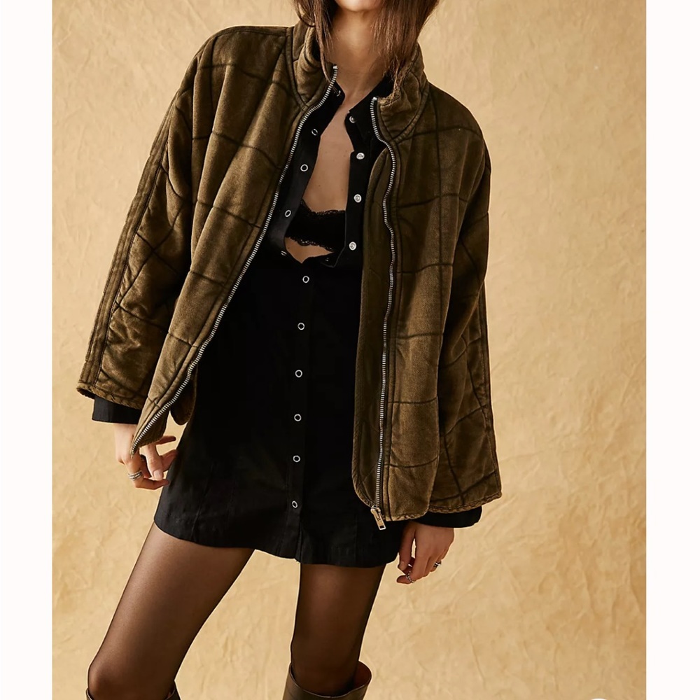 NWT-Epic Free People Cozy Vintage Inspired Slouchy Dolman Quilted Jacket-XS
